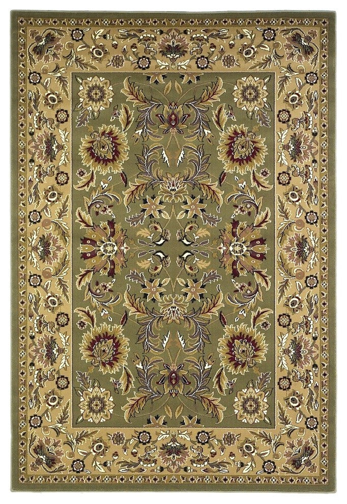 Cambridge 7304 Green, Taupe Kashan, 20"x31"