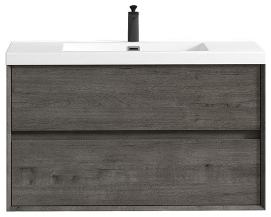 Ashley 42'' Floating Vanity, Acrylic Top, Smoke Oak
