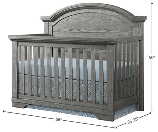 Foundry 56"W Wood Convertible Crib, Pewter