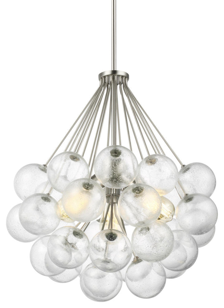 Visual Comfort Bronzeville 3-Light Pendant, Brushed Nickel