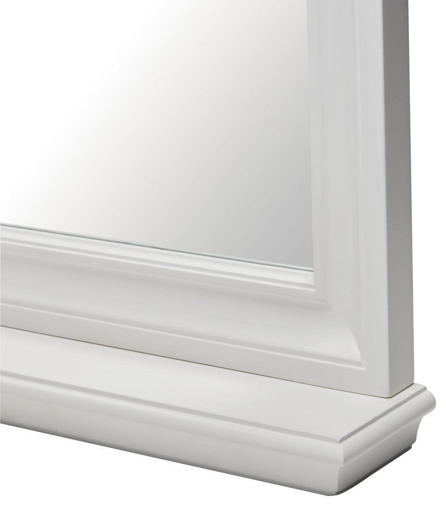 Rectangular Framed Wall Mounted Bathroom Vanity Mirror, White