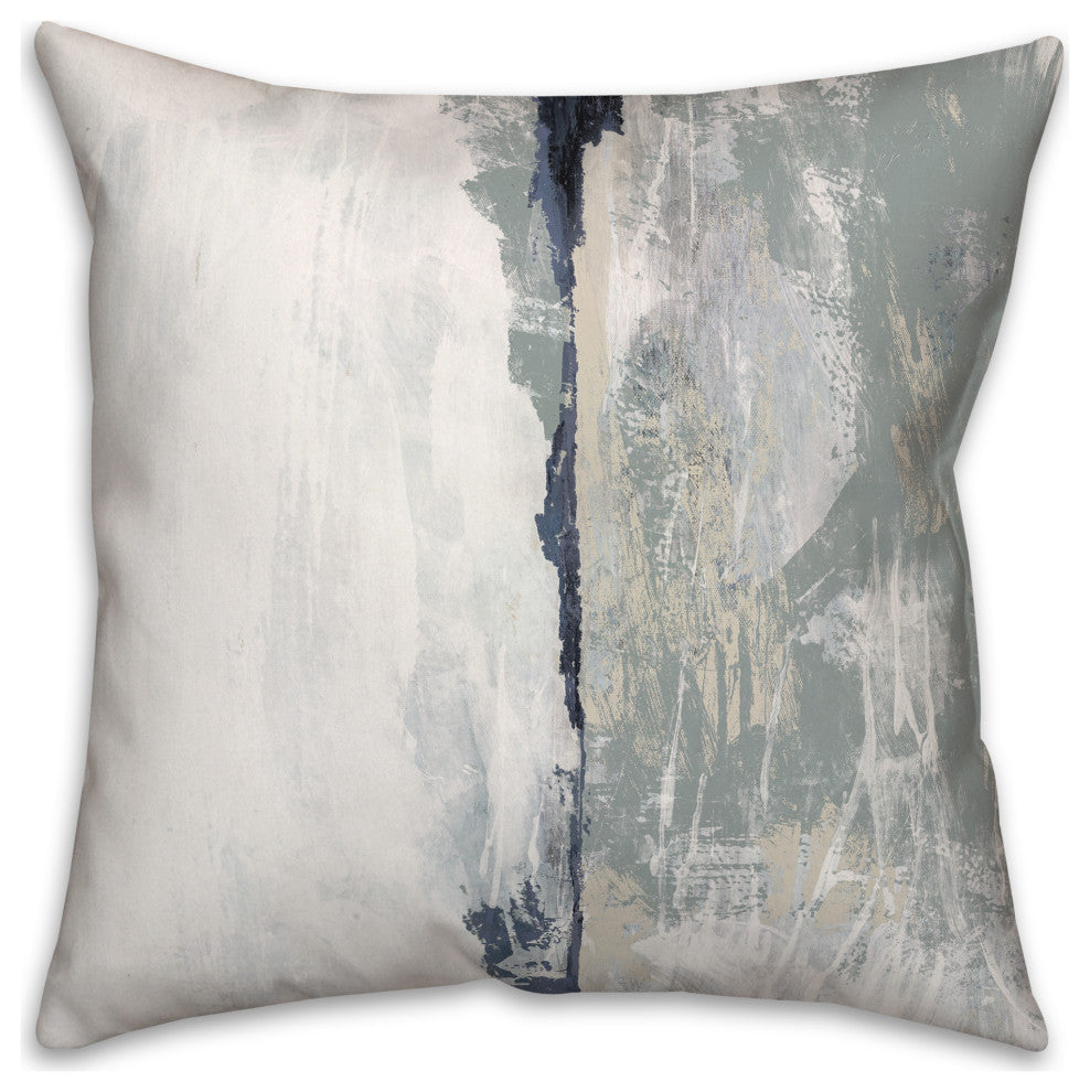 Sage Blue Abstract 18x18 Spun Poly Pillow