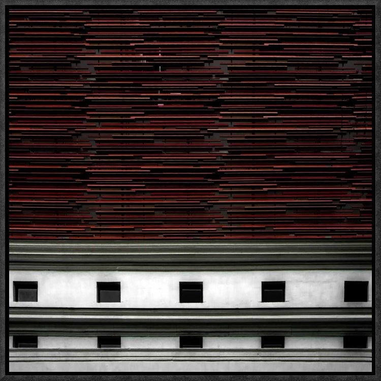 "Wall Design" Framed Canvas Giclee by Gilbert Claes, 17x17"