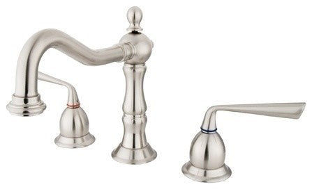 Kingston Brass Widespread Bathroom Faucet With Brass Pop-Up, Brushed Nickel