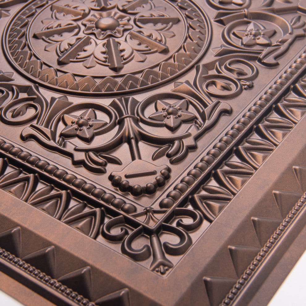 Art3d Drop Ceiling Tiles, Lay in/Glue up Ceiling Tiles, 2'x2' Plastic Sheet, Antique Copper