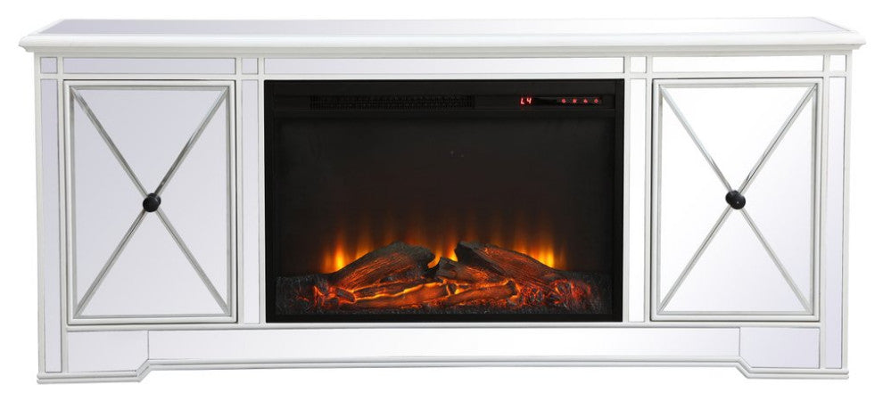 Elegant MF60160AW-F1 Modern 60" Mirrored Tv Stand