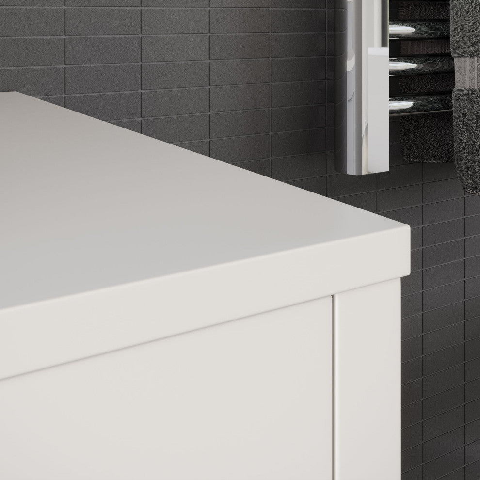 Sinclair 48" Single Bathroom Vanity with Engineered Marble Top with Mirror