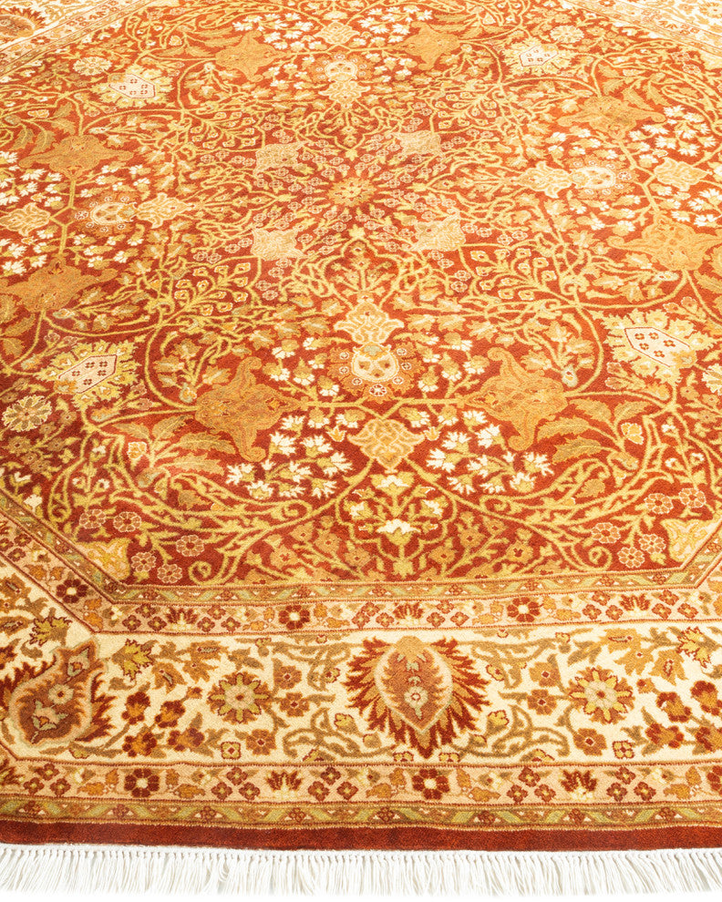 Mogul, One-of-a-Kind Hand-Knotted Area Rug Orange, 6'' 1" x 6'' 1"