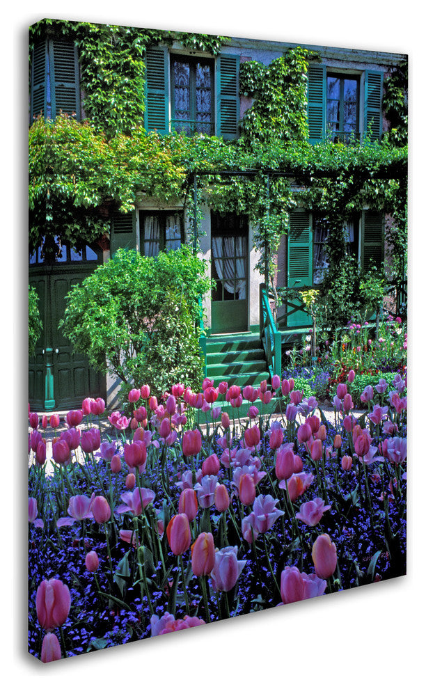 ''Monets House With Tulips'' Canvas Art by Kathy Yates