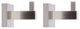 Italia Capri Series set of 2 Brushed Nickel Robe Hooks