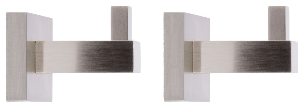 Italia Capri Series set of 2 Brushed Nickel Robe Hooks