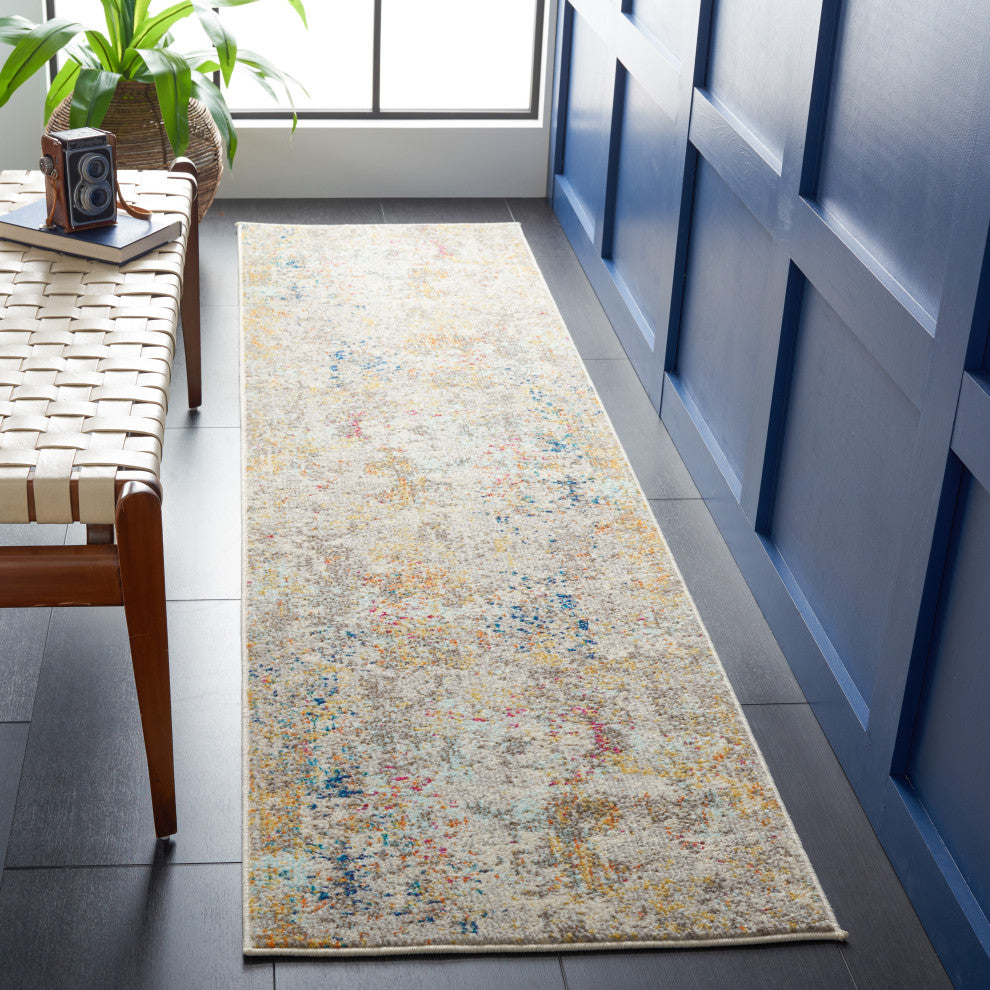 Safavieh Madison Mad453F Organic and Abstract Rug, Gray and Gold, 8'0"x10'0"