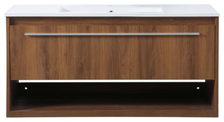 40" Single Bathroom Floating Vanity, Walnut Brown