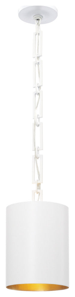 Crystorama Lighting Group 8680 Alston 8"W Mini Pendant - Matte Black / White