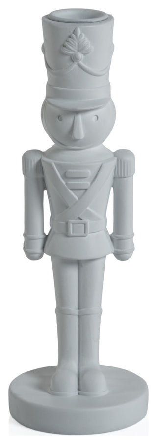 Tiler White Nutcracker Taper Candle Holder, 8"