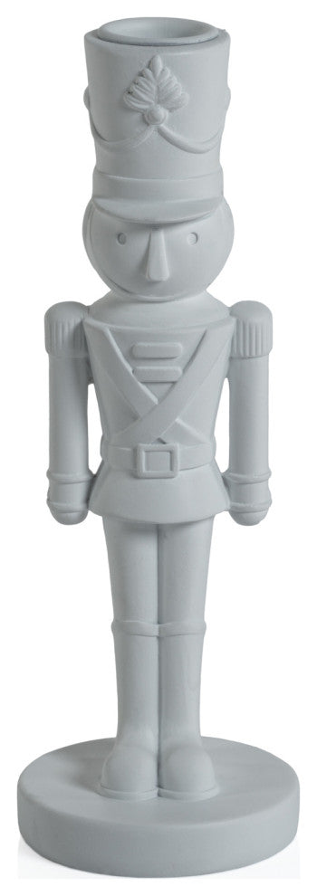 Tiler White Nutcracker Taper Candle Holder, 8"