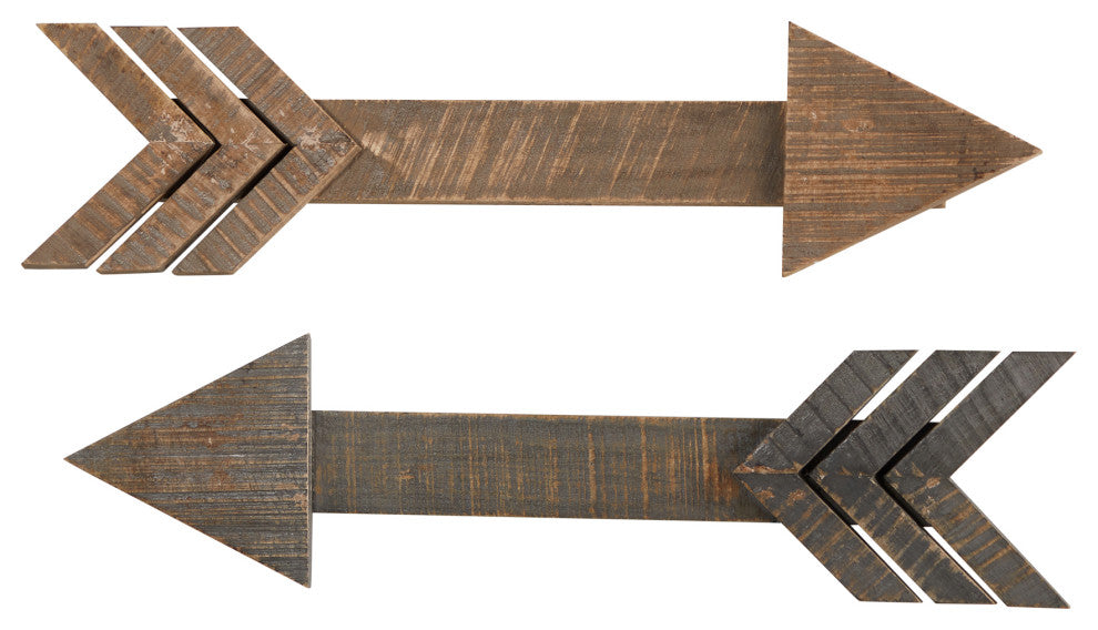 Nearly Natural 7102 2' Rustic Wood Arrows Wall Art Decor, 2-Piece Set