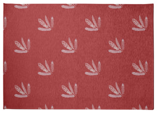 Feather Pattern Spring Chenille Rug, Ligonberry Red, 5'x7'