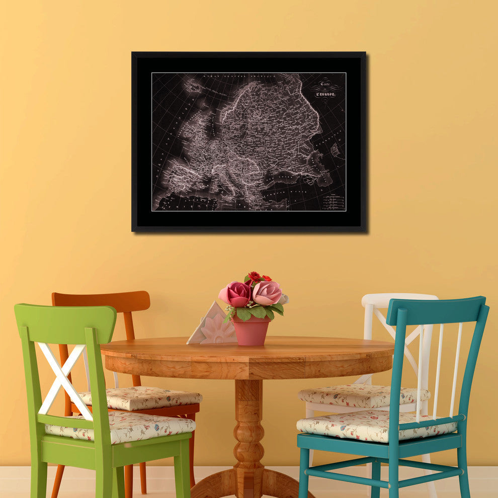 Europe Vintage Vivid Sepia Map Canvas, 28"x37"