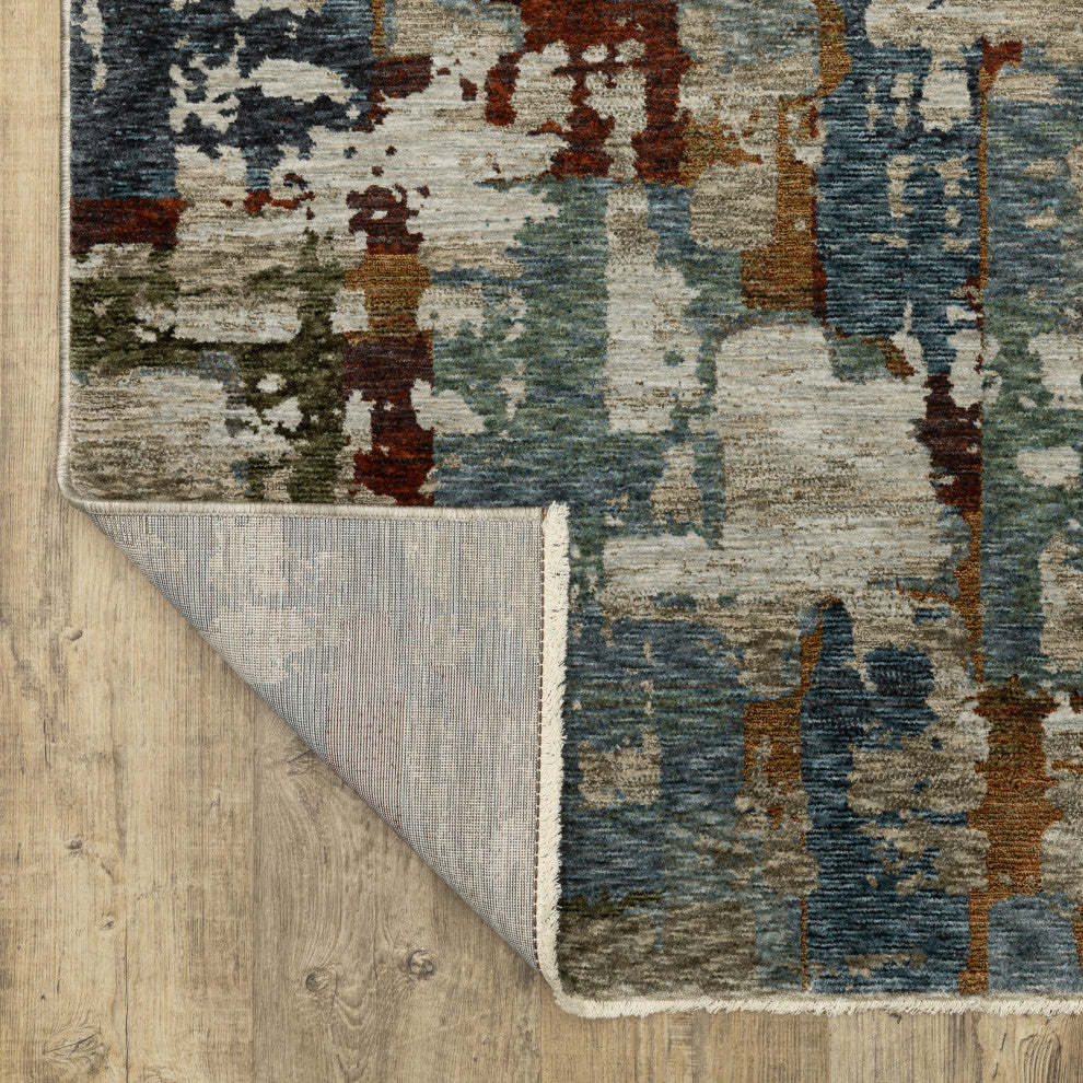 Harlan Modern Psychedelic Polyester Area Rug 6'7" x 9'6"