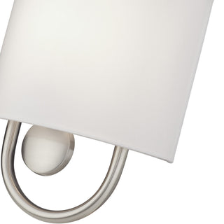 Stratton 1 Light Brushed Nickel ADA Sconce with Hand Crafted Off-White Shade