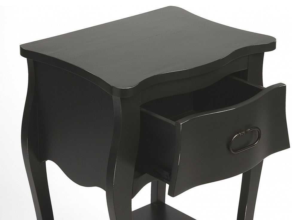 Black Single Drawer Nightstand