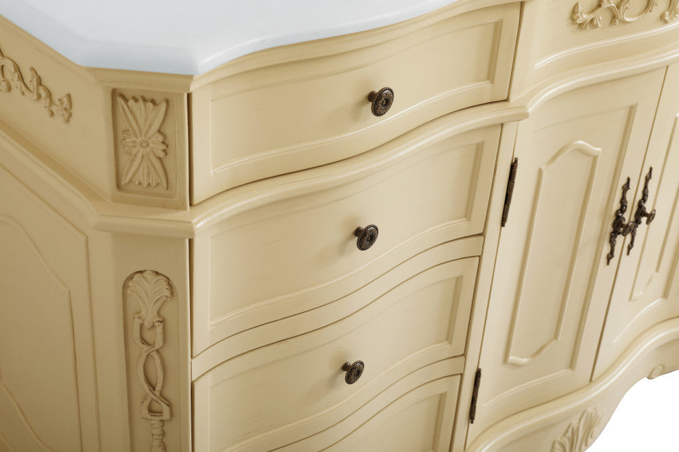 Bathroom Vanity, Light Antique Beige, 60", Single Sink