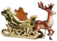 7.5" Elegant Green And Gold Sleigh With Reindeer Christmas Table Top Decoration