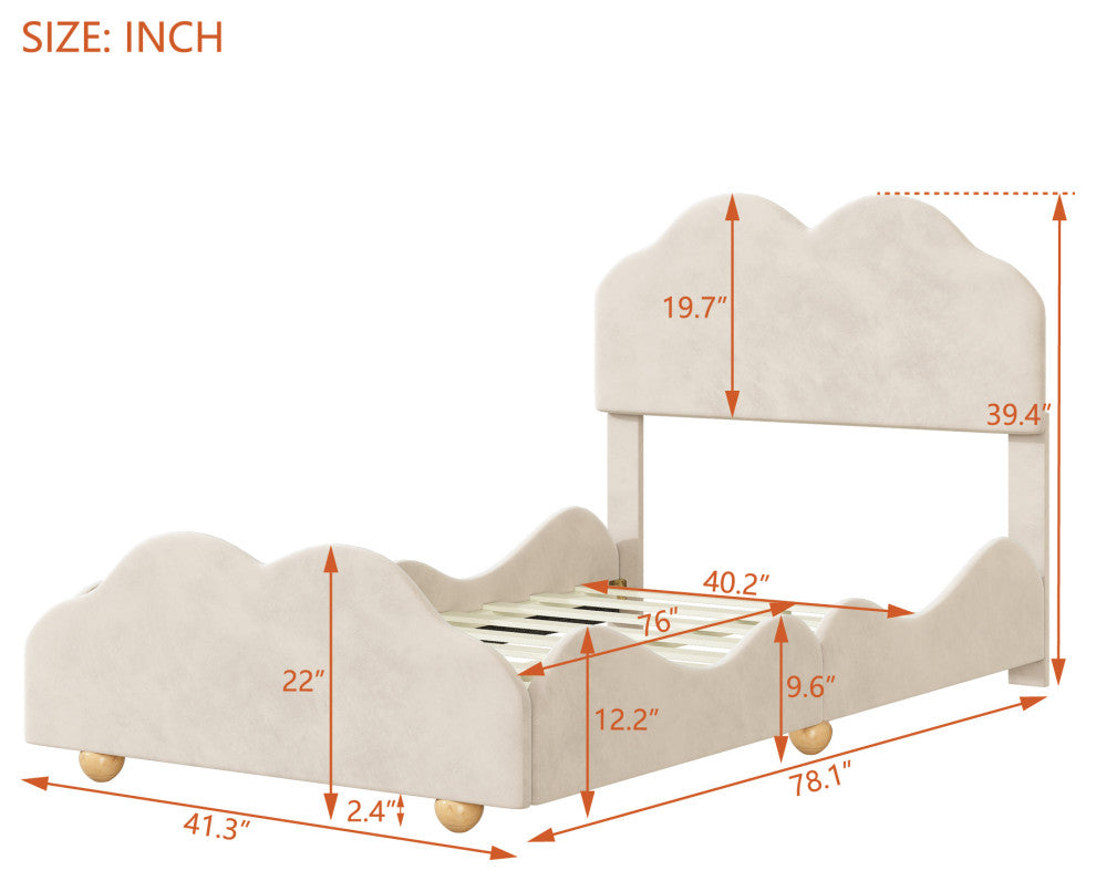 Gewnee Twin Size Upholstered Platform Bed