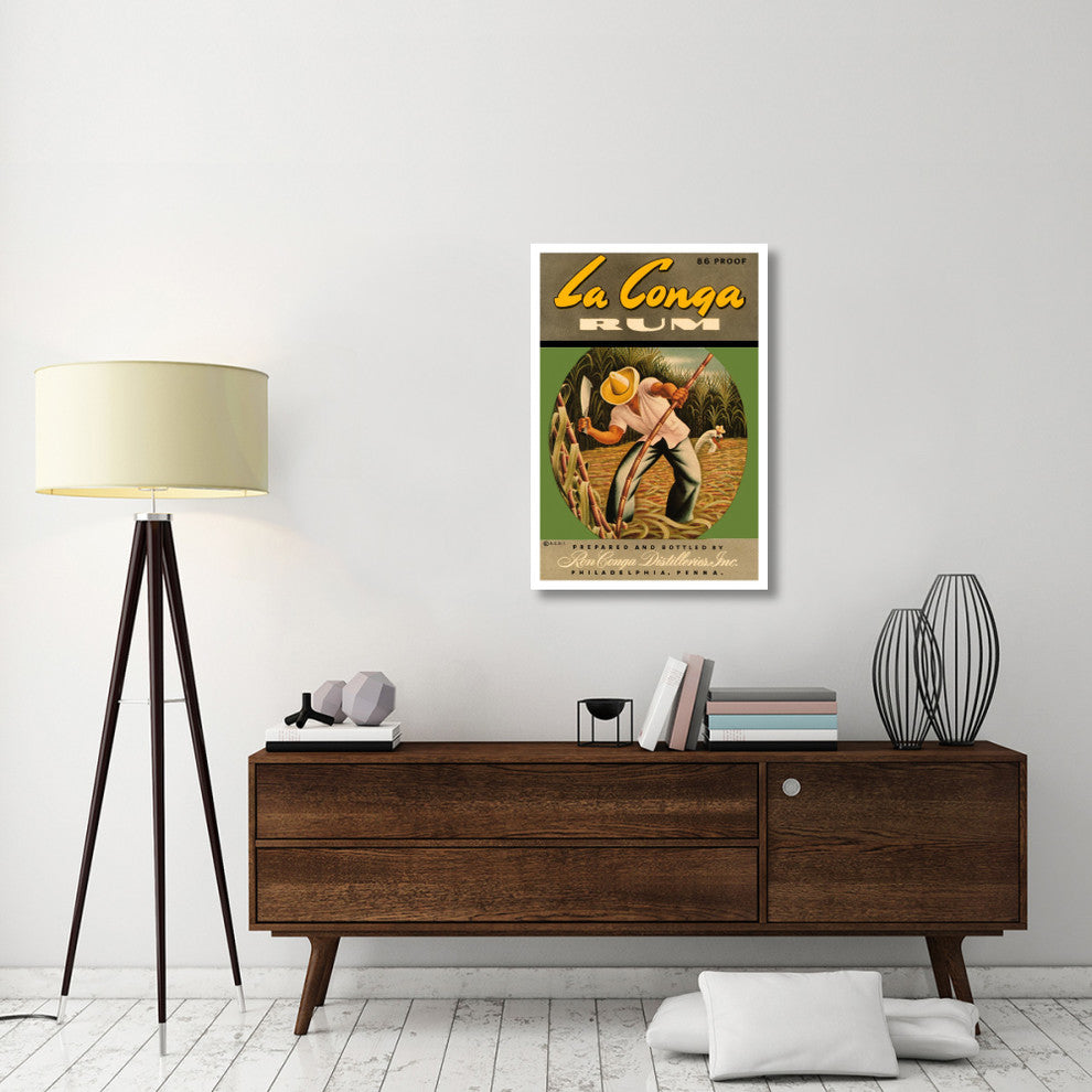 "La Conga Rum" Digital Paper Print by Vintage Booze Labels, 26"x38"
