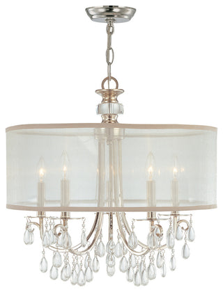 Hampton 5-Light Drum Shade Chrome Chandelier