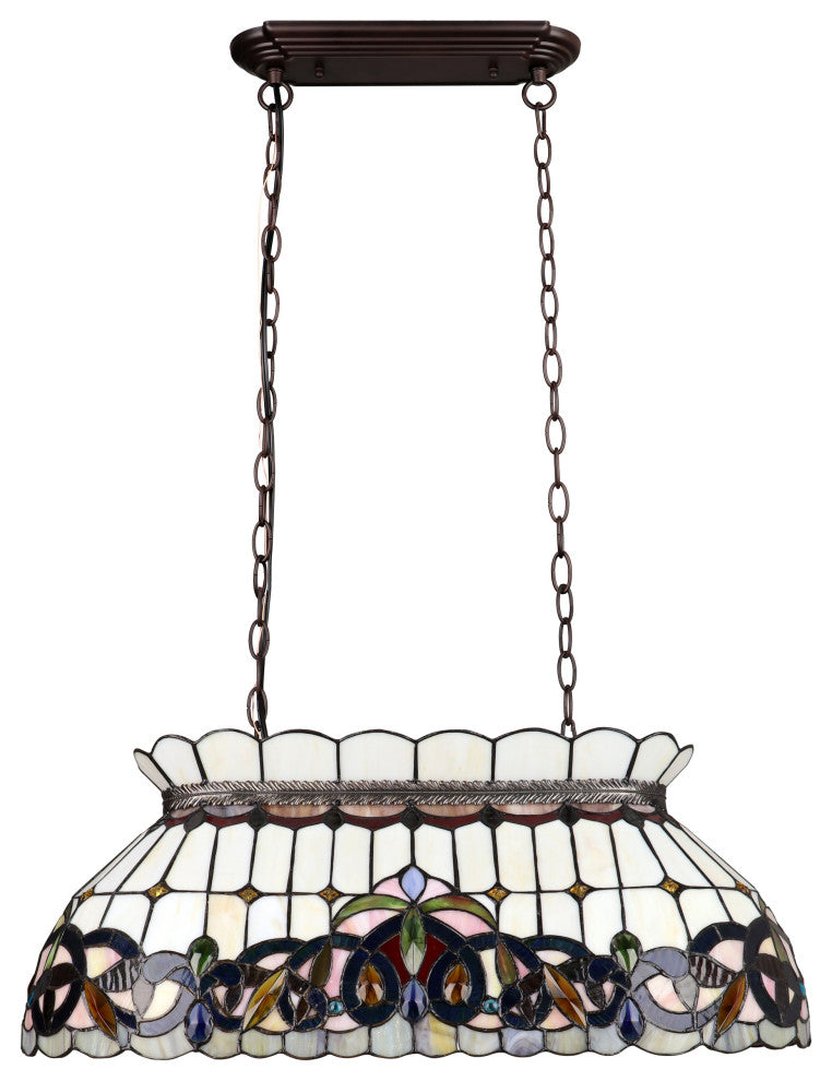 Serenity Victorian-Style 3-Light Island Pendant 28" Wide