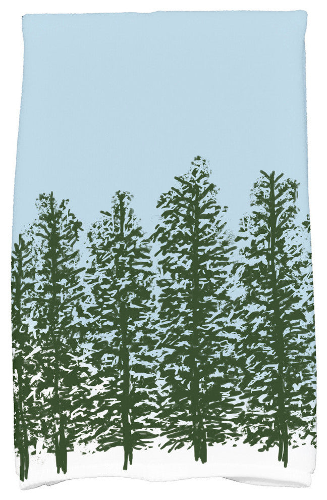 Hidden Forrest, Floral Print Hand Towel, Green , 18 x 30"