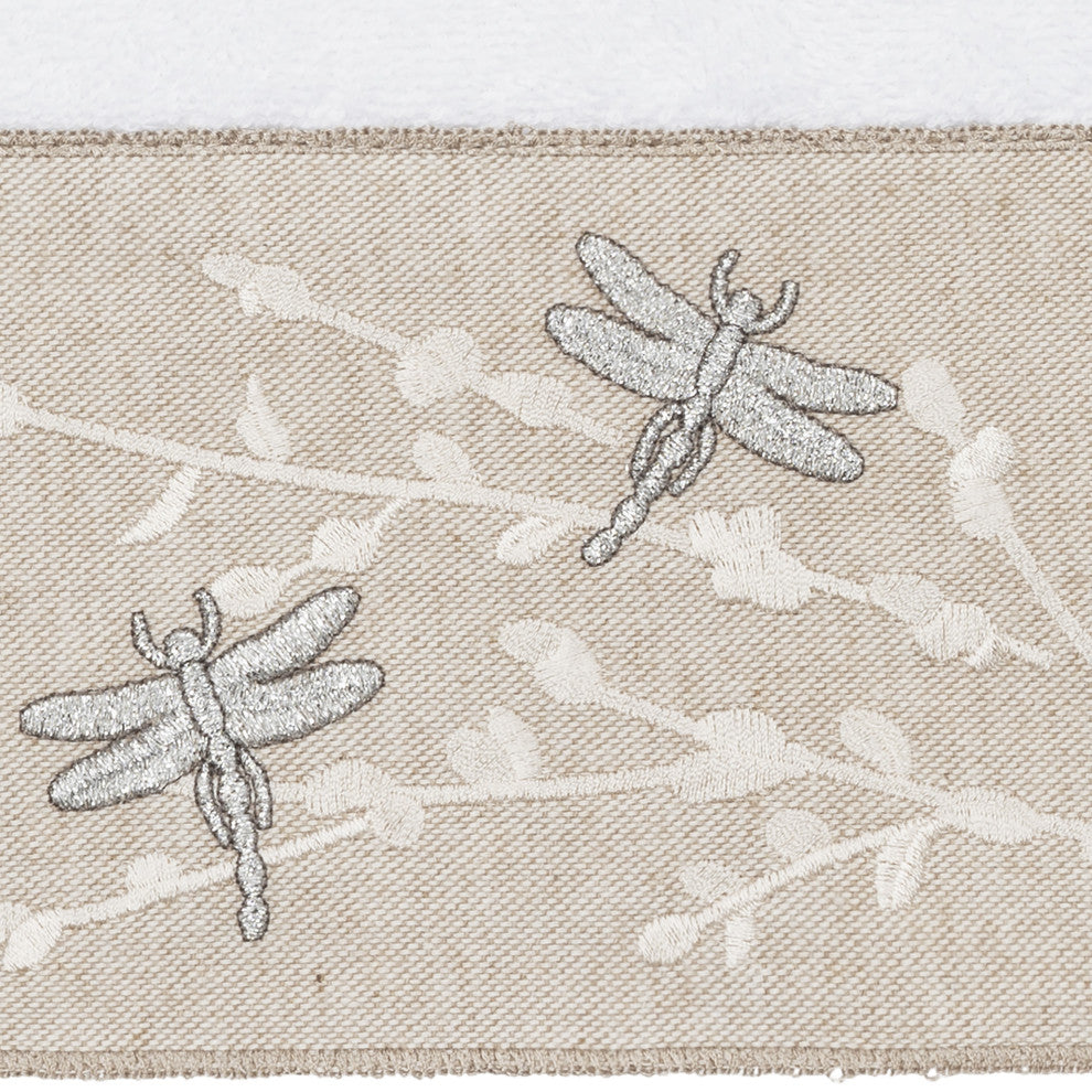 Linum Home Textiles Turkish Cotton Braelyn 3-Piece Embellished Towel Set, White