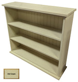 3 Shelf Bookcase, Solid Wood Bookshelf, Old Cream