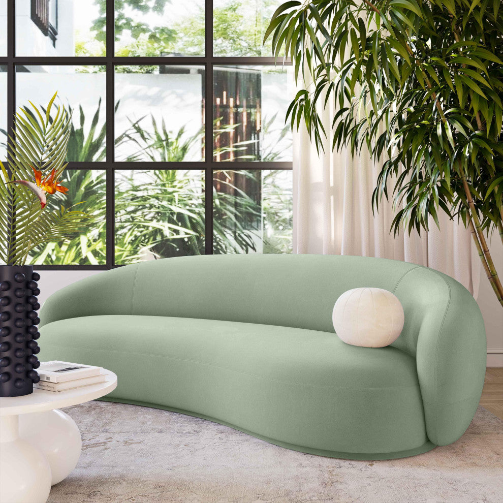 Kendall Moss Green Velvet Sofa, Moss Green