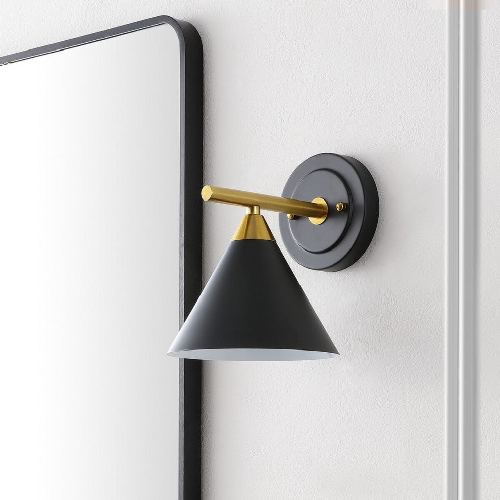 Safavieh Wyanet 8" Wall Sconce, Black/Brass