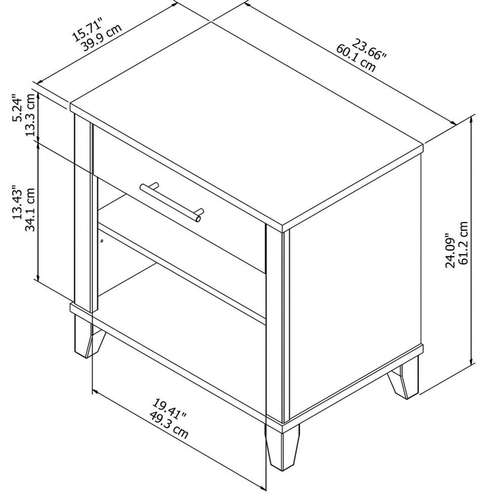 Somerset Nightstand, Ash Gray