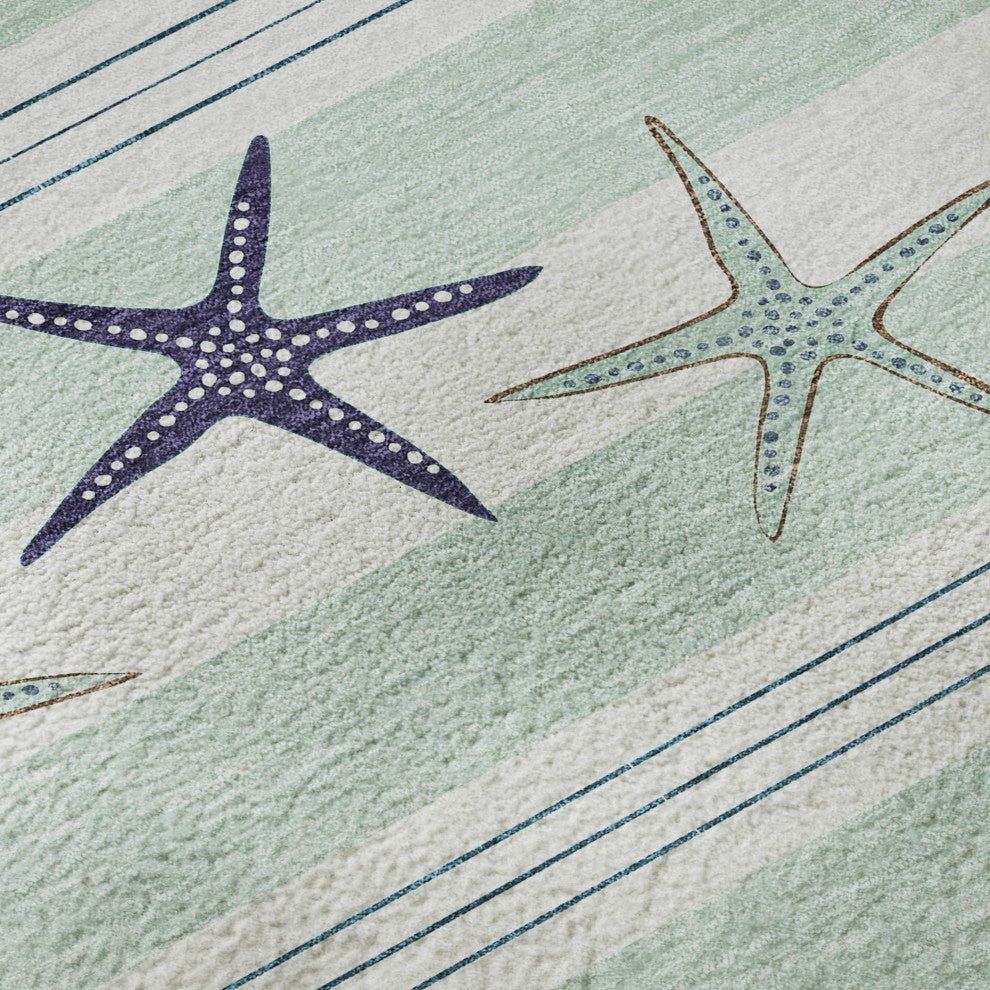 Addison Premium Washable Mayfield AMF191 Blue 8' x 10' Rug