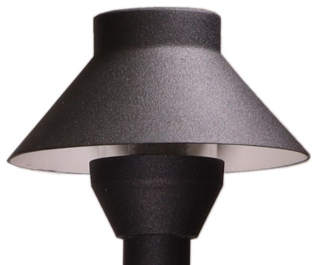 Small Hat Path Light Low Voltage Landscape Lighting, Black, Halogen