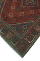 Fine Vintage Distressed Mahnoor Red/Charcoal Rug, 6'4x9'4