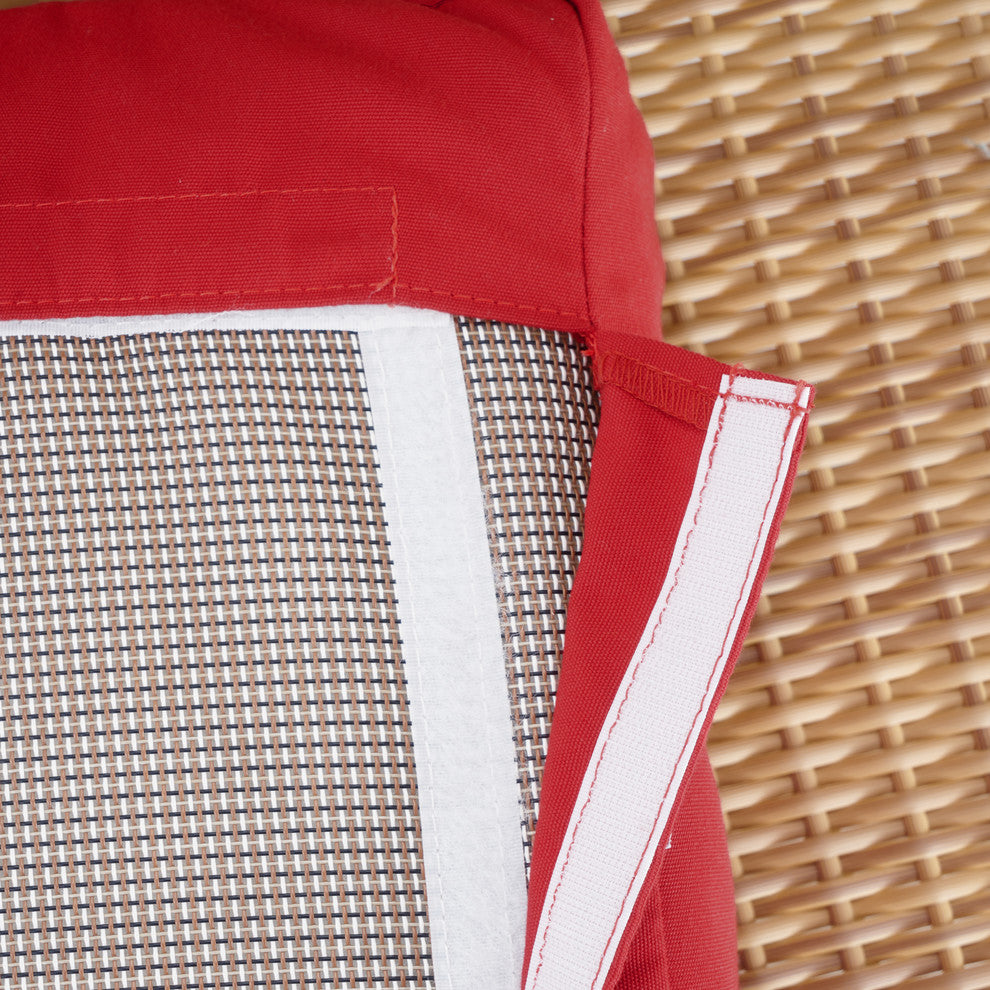 Mili 2 Piece Sunbrella Outdoor Patio Club Chairs, Sunset Red