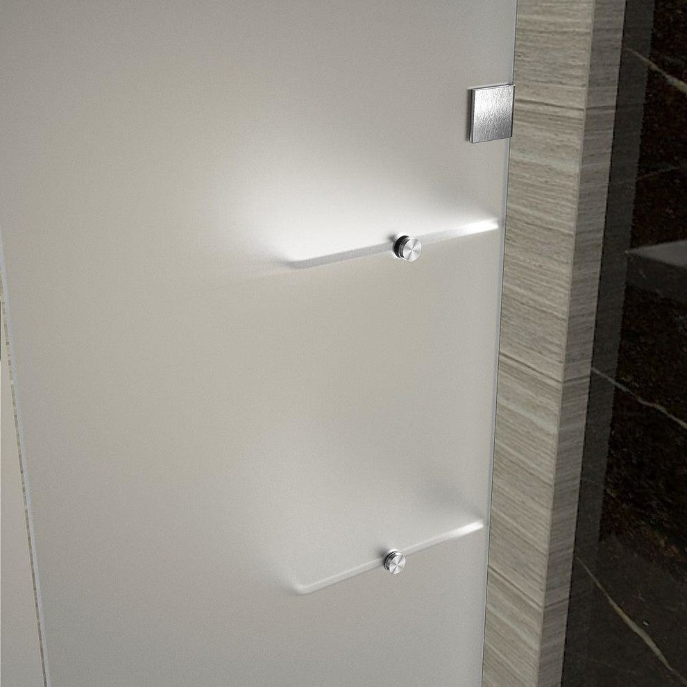 Neoscape Frameless NeoAngle Frost Shower Enclosure, Steel, 36"x36"x72"