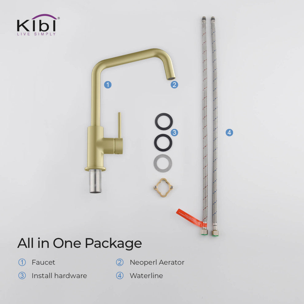 Macon Single Lever Kitchen Bar Faucet, Brush Gold