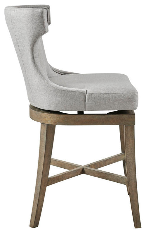 Madison Park Carson Counter Stool With Swivel Seat, Light Gray