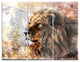 "Peaceful Lion" Glossy Metal Wall Art, 3 Panels, 36"x28"