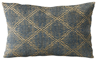Plutus Blue Diamond Cut Diamond Luxury Throw Pillow, 20"x36"