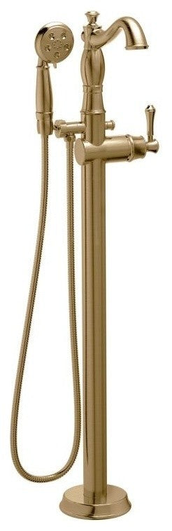 Delta Cassidy Floor Mount Tub Filler Trim - Less Handle, Champagne Bronze