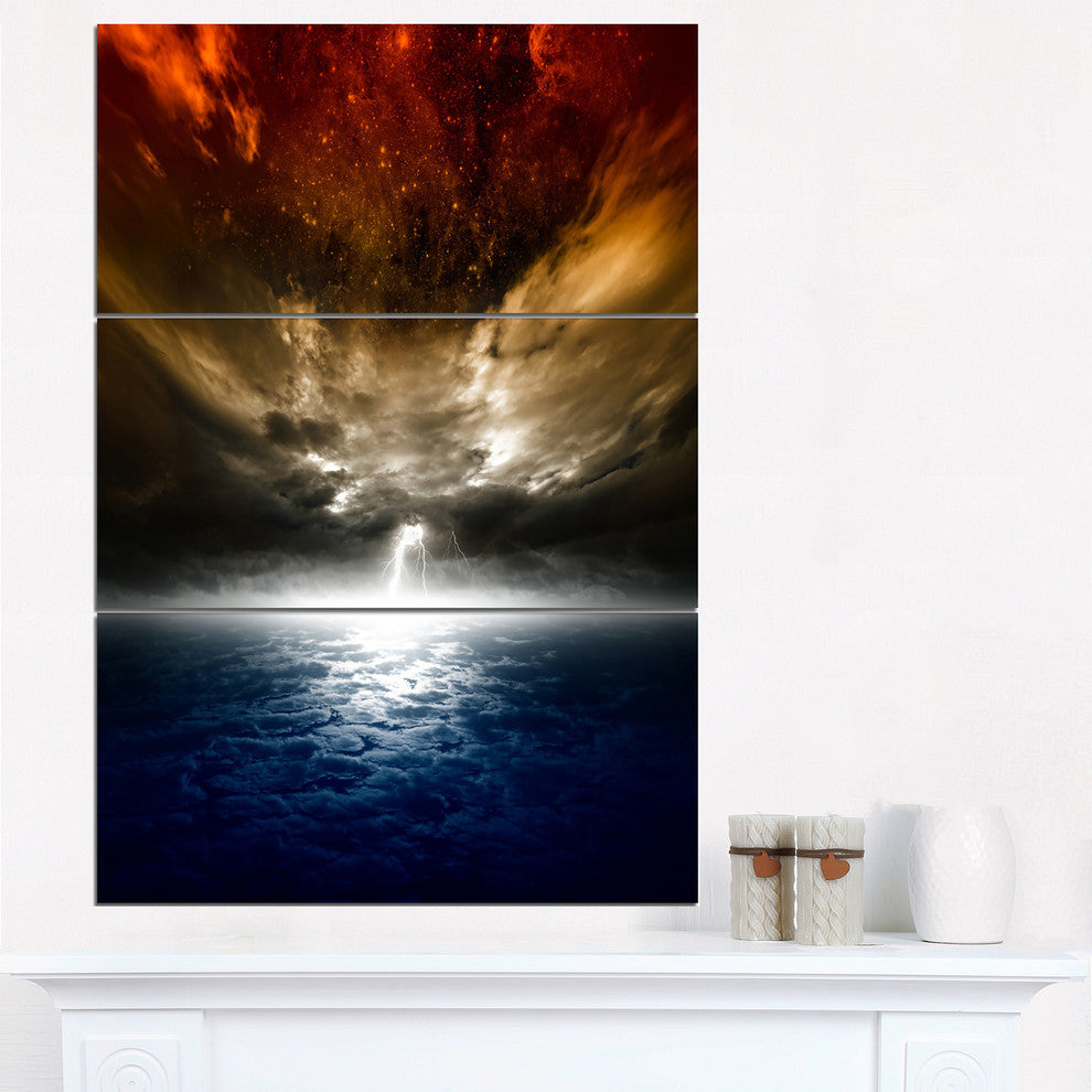 "Dramatic Nature" Spacescape Metal Wall Art, 3 Panels, 28"x36"