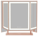 Lavish Tri-Fold LED Tri Tone Makeup Mirror, Rose Gold